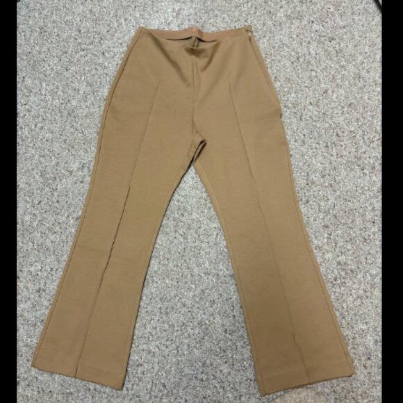 EVERLANE DREAM PANT KICK FLARE SEAM PINTUCK TOASTED COCONUT CAMEL PANTS $98 M - Picture 10 of 11